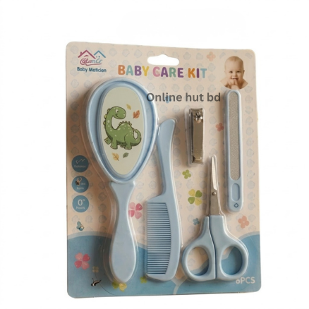 Baby Care Kit  5PCS – Newborn Grooming Set with Brush, Comb, Scissors & Nail Clipper