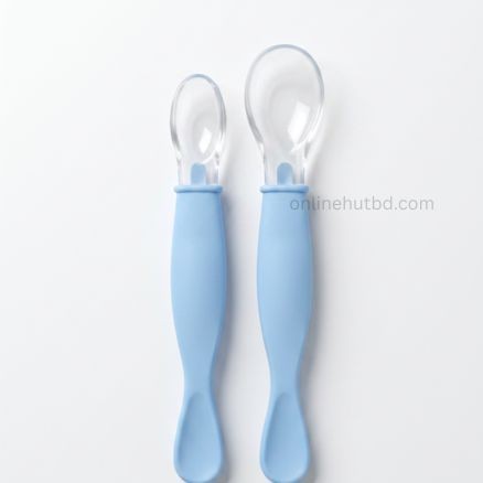 Baby Silicone Feeding Spoon Set BPA Free Soft Tip Easy Grip (2 Pcs)