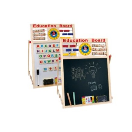 Educational Learning Board (Double Sided) – Wooden Magnetic Writing & Drawing Board