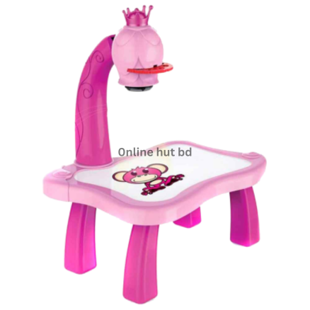 HOT Selling Lovely Style Kids Intelligent Projection Drawing Machine Toy Learning Table Musical Painting Projector Toy