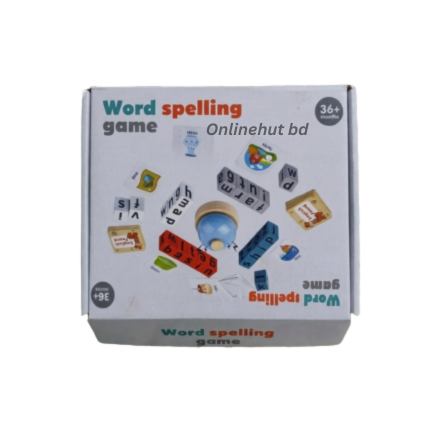 Kids Wooden English Word Spelling Game with Bell & Flash Cards