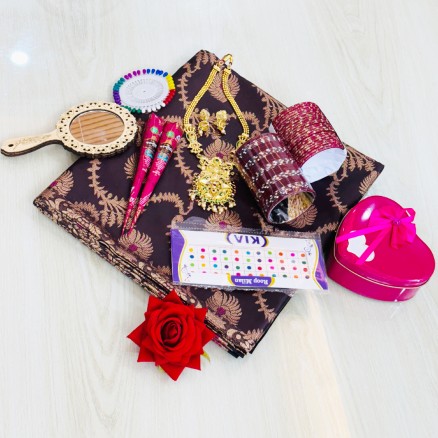 Maroon Indian Katan Combo Package
