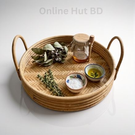 Premium Handmade Round Bamboo Tray