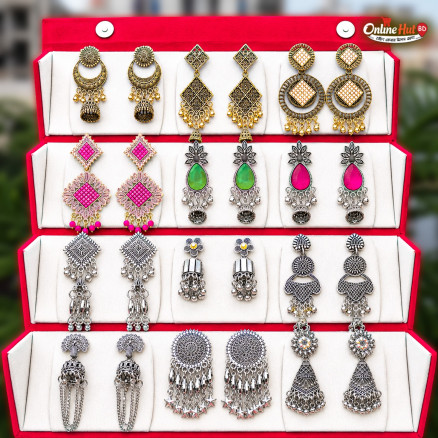Premium Jhumka Collection + Velvet Box