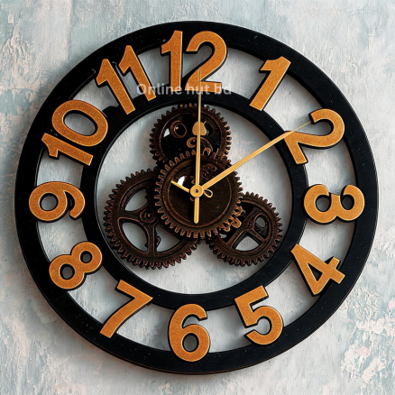 Premium Wooden Gear Wall Clock