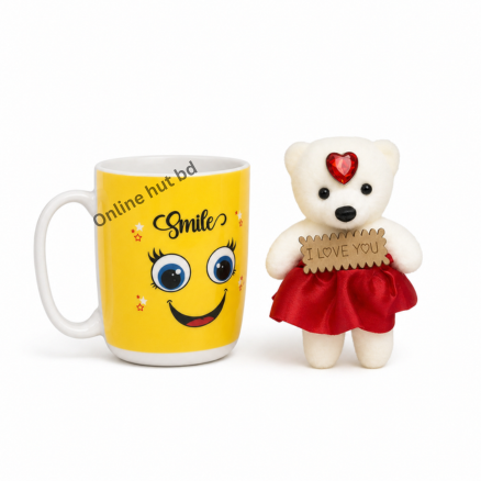 Smile Coffee Mug with Teddy Bear