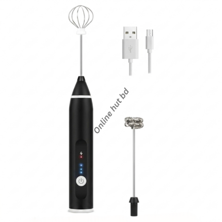 USB Rechargeable Handheld Egg Beater 3 Speeds Electric Milk